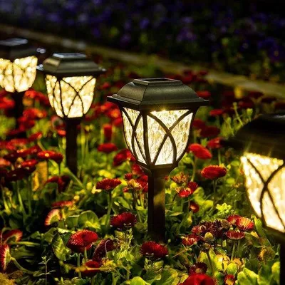 Obrázek produktu pro 6 ks solárního LED osvětlení na zem, teplá bílá, vodotěsné, do zahrady a na terasu