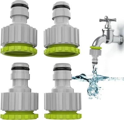 Produktbild von Gartenkrananschluss 2-in-1 Kunststoff 4-teilig