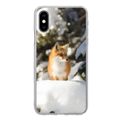 Produktbild von MuchoWow® Handyhülle Schutzhülle Hülle für iPhone X Fuchs - Schnee - Baum Silikon Softcase Handy Hülle - Handyhülle
