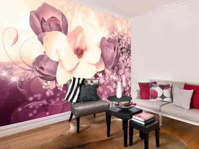 Produktbild von Vlies Fototapete 400x280 cm Tapeten Wandtapete XXL Blumen rose violett b-A-0293-a-b