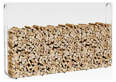 Produktbild von Brennholzregal aus verzinktem Stahl, Kaminholzregal für den Außenbereich (250 x 25 x 150 cm)