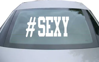 Produktbild von Indigos UG - Aufkleber Heckscheibe & Motorklappe DE6359 - weiß - 600x285 mm - Sexy - Auto Scheiben Fenster Heckklappe Tuning Racing JDM - Die cut