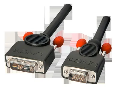 Zdjęcie produktu dla Lindy 41196, 2 m, DVI-I, VGA (D-Sub), Nikiel, Czarny, Męska/Żeńska