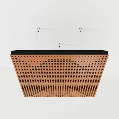 Productafbeelding van Set van 4 akoestische plafondpanelen WILDS, 50x50x5 cm, kersenhout/grijs