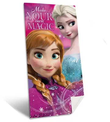 Produktbild von Disney Frozen Kinder Handtuch Badehandtuch Strandtuch mit Anna & Elsa, 70x140 cm, pink