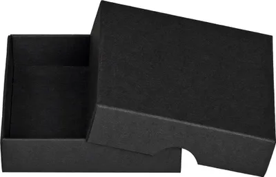 Produktbild von Faltschachtel 10,4 x 10,4 x 2,5 cm, Schwarz, Deckel, Recyclingkarton - 10er Set