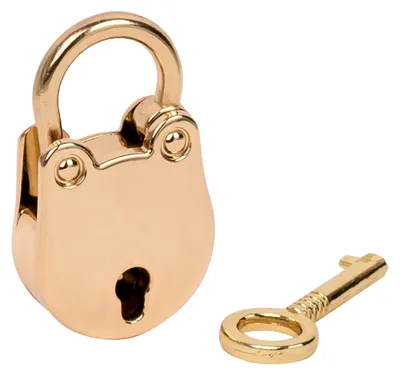 Zdjęcie produktu dla HMF Mini kłódka ozdobna z kluczem, 3,8 x 2,5 x 1 cm, złota