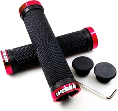 Produktbild von LYCAON Bike Lenker Griffe rutschfestes Gummi Fahrrad Griff 20-22mm Lock Aluminium Urban Road MTB BMX Rot
