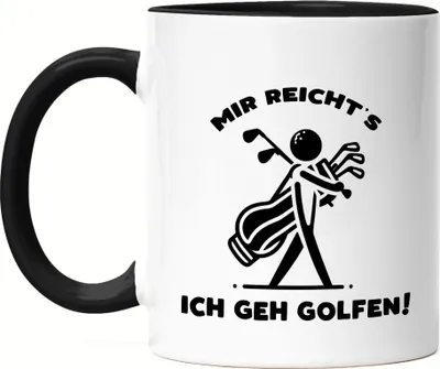 Produktbild von Mir reichts ich geh Golfen Silhouette Golfbag Tasse Schwarz - Golf-Fan Präsent