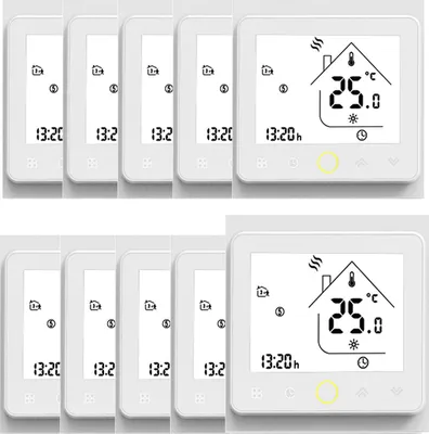 Produktbild von 10X Smart Raumthermostat für 5A Warmwasserbereitung Fußbodenheizung Thermostat Temperaturregler Wandheizung Kein Wi-Fi Wandthermostat Innenthermometer,Weiss