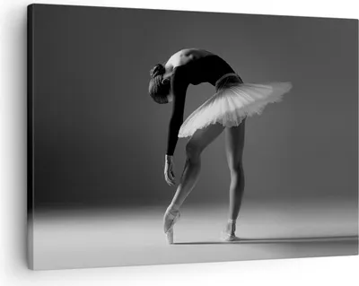 Produktbild von Bild auf Leinwand - Leinwandbild - Einteilig - Ballerina Figur Schwarz und Weiß - 70x50cm - Wand Bild - Wanddeko - Wandbilder - Leinwanddruck - Bilder - Wanddekoration - Leinwand bilder - AA70x50-4400