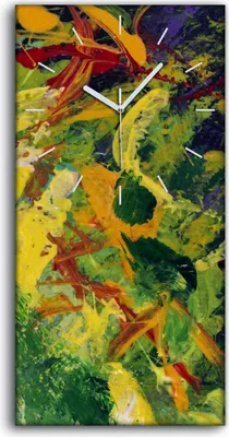 Produktbild von Wanduhr Uhr Wandbild Leinwand Geräuschlos 30x60 Malerei Abstrakte Kunst Blumen - weiße Hände