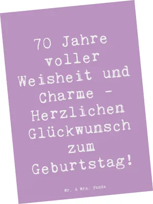 Produktbild von Mr. & Mrs. Panda Grußkarte Spruch 70. Geburtstag - Lavendeltraum - Geschenk, Motivkarte, Fotokarte, Glückwunsch, Geburtstagssprüche, Postkarten, Postkarte, Meilenstein
