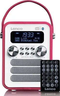 Produktbild von Lenco PDR-051PKWH - Tragbares DAB+ FM-Radio mit Bluetooth® und AUX-Eingang, aufladbarer Batterie - Pink