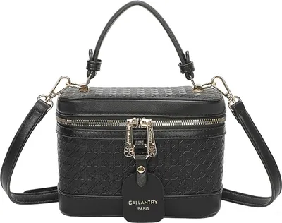 Obrázek produktu pro Gallantry, Taška Vanity houndstooth s řetízkovým uchem a popruhem přes rameno, černá