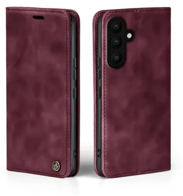 Produktbild von Handy Hülle für Samsung Galaxy A57 5G Klapphülle Bookcase Flip Cover Handy Tasche Etui Farbe: Weinrot