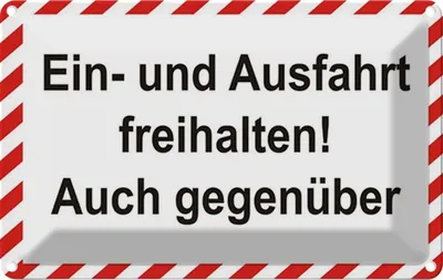 Immagine prodotto di vianmo Insegna di latta 20x30 cm Ein-und Ausfahrt freihalten