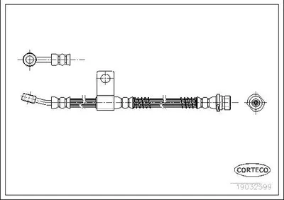 Produktbild von CORTECO 19032599 Bremsschlauch Vorne Rechts für HYUNDAI ATOS (MX)