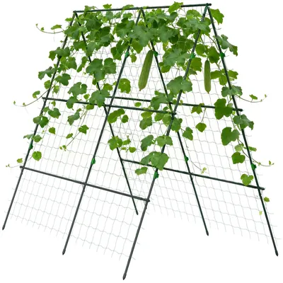 Produktbild von Rankgitter, Stahl, höhen und breitenverstellbar, 1,8 x 1 x 1,8 m, Pflanzengitter Garten Kletterpflanzen