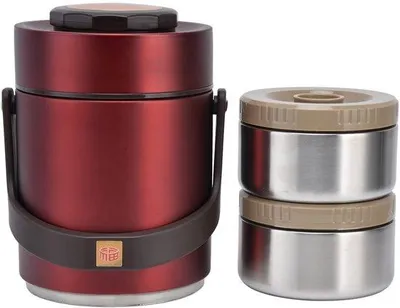 Produktbild von Isolierender 2-Lagen-Lunchbox aus Edelstahl - 1500ml - Thermisch - Kühlschrankfähig