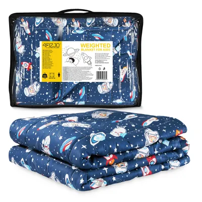 Produktbild von 4FIZJO Gewichtsdecke Kinder, 5 kg, 100x150 cm, Glasperlen Füllung, Dunkelblau