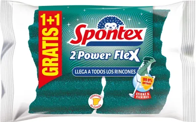 Schuurspons Power Flex 1+1, 2 Stück, Weiß, gestreift