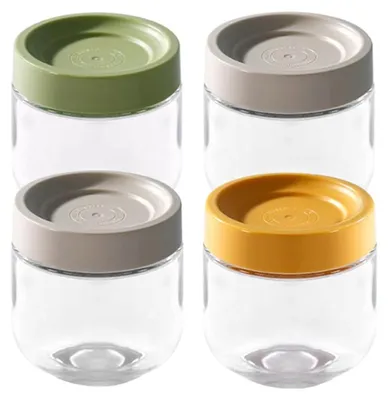 Vorratsgläser 4er-Set 300 ml luftdicht für Haferflocken Joghurt
