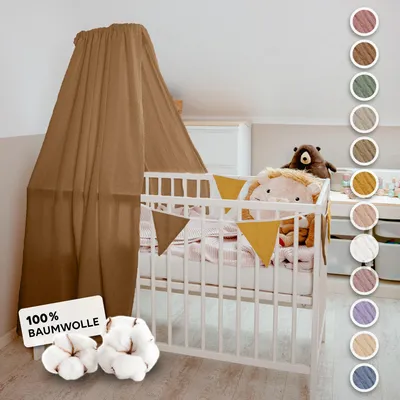 Produktbild von Babybett Himmel aus 100% Musselin - luftiger Baldachin