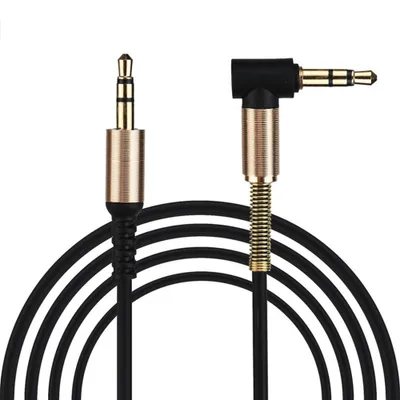 Productafbeelding van 3,5 mm jack audio kabel, TPE, mannelijk naar 90° Aux, 1 meter / 3,28 inch, zwart