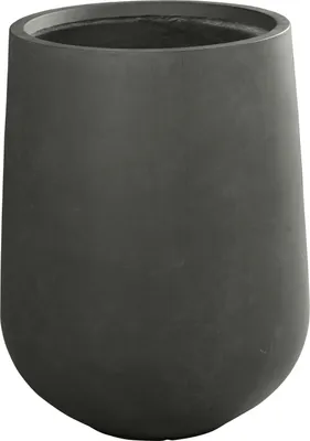 Produktbild von Dehner Blumenkübel Pflanztopf Curved, mit Bodenloch, Ø außen 55 cm/ Ø innen 43 cm, Höhe 71 cm, Fiberglas, grau