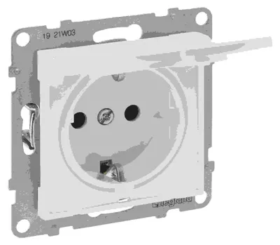 Produktbild von Legrand SEANO Schuko-Steckdose, SL, erhöhter Berührungsschutz, Klappdeckel, IP21, UW, 1 Stk.