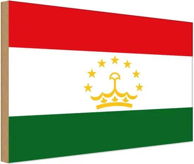 Produktbild von vianmo Holzschild 12x18 cm Tadschikistan Tajikistan Flagge Fahne Wappen