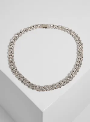 Image de Collier Urban Classics, modèle "Heavy Necklace With Stones", argenté - UNI