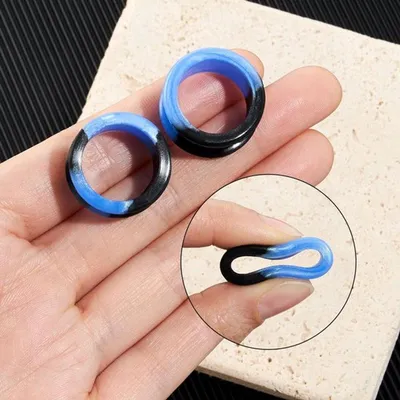 Doppelte Flexible Ohrdehnung - Silikon Tunnel - Ohrpiercing - 3 mm/25 mm - Hautfreundlich/Nickelfrei