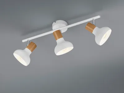 Produktbild von Strahler 3er - 47 x 18 cm - 3-flammig - Braun - Weiß matt - Metall