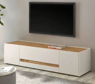 Produktbild von TV-Lowboard "Center" in weiß und Wotan Eiche TV-Unterteil 170 x 40 cm