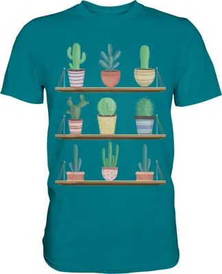 Produktbild von Kaktus Pflanzen Sukkulenten T-Shirt – Diva Blue / M