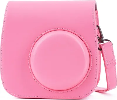 Produktbild von Tasche Kompatibel mit Instax Mini 9 / Mini 8 8+ Sofortbildkamera aus Weichem Kunstleder mit Schulterriemen und Tasche (Flamingo Rosa)