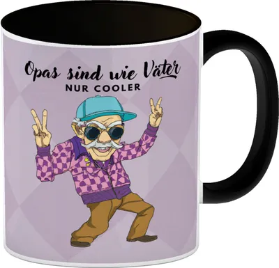 Produktbild von Opas sind wie Väter nur cooler Kaffeebecher [Vtext1] Schwarz Du bist