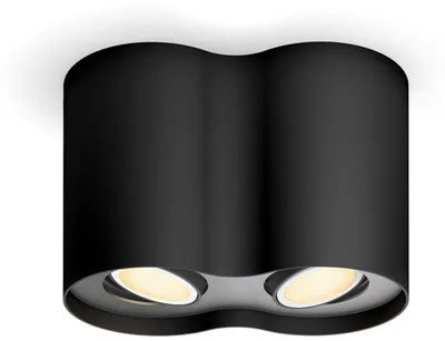 Obrázek produktu pro Philips Hue White ambiance Dvojité bodové svítidlo Pillar, Bluetooth/Zigbee, Černá, LED, Kov, 2200 K, 6500 K