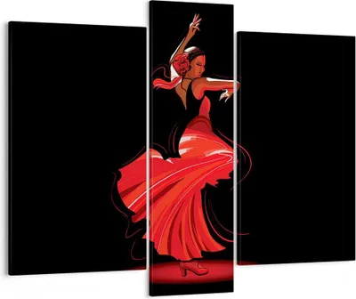 Produktbild von Bild auf Leinwand - Leinwandbild - Tanz Tänzer - 95x80cm - Wand Bild - Wanddeko - Wandbilder - Leinwanddruck - Bilder - Kunstdruck - Wanddekoration - Leinwand bilder - Wandkunst - CB95x80-4121