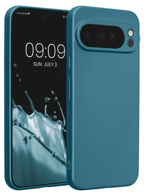 Produktbild von kwmobile Handyhülle kompatibel mit Google Pixel 10 Pro XL Hülle - weiche Silikon Case metallisch schimmernd in Metallic Karibikblau