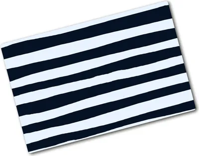 Produktbild von Tulup Glas Herdabdeckplatte - 80x52 cm - Glaskeramikkochfeld-Abdeckung Spritzschutz Glasabdeckplatte - Einteilig - Sonstige - Streifen - Schwarzweiß