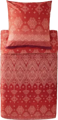 Produktbild von Bassetti Satin-Bettwäsche-Garnitur KERALA Farbe R1 BORDEAUX Größe 200x200+2x80x80