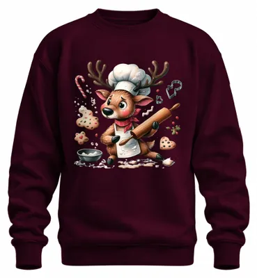 Obrázok produktu pre Vianočná mikina so sobom, bordová, 3XL