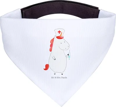 Produktbild von Mr. & Mrs. Panda Bandana Einhorn Krankenschwester - Weiß - Geschenk, Unicorn, Halstuch Für Hunde, Krankenhaus, Schal, Krankenpflegerin, Hundehalstuch, Krankenpfleger