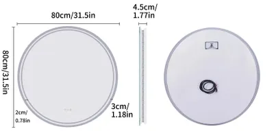 Obrázok produktu pre Kruhлый kúpeľňový zrkadlo, 80 cm - LED zrkadlo - Stmívateľné - Ovládanie dotykom - Proti zahmlievaniu - S podsvietením - Vodeodolné, IP44