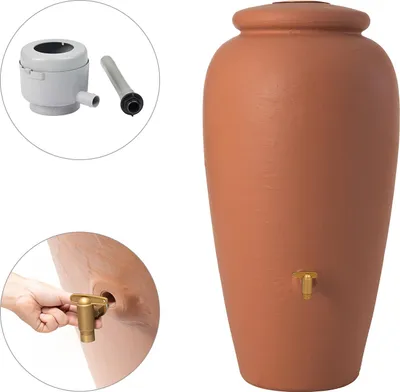 Immagine prodotto di GARANTIA anfora set completo 240 litri terracotta incl. rubinetto in plastica e raccordo pluviale