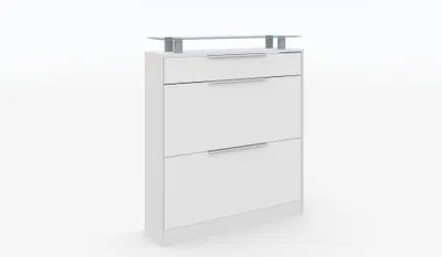 Produktbild von Schuhschrank "Oliva1" stehend, weiß-matt