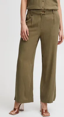 Produktbild von b.young BYJOHANNA Damen Hose Stoffhose Leinenhose mit weitem Bein Regular-Fit
